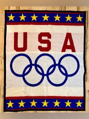 Vintage Olympics acrylic blanket